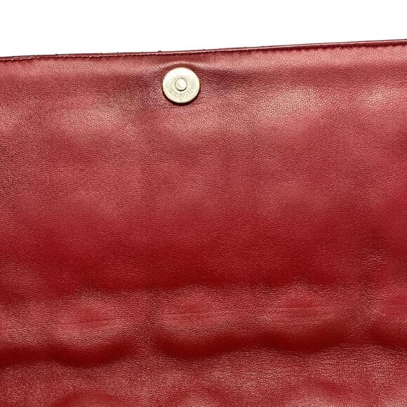 Auth DIOR/ChristianDior Cannage Stitch Red Patent Leather Clutch Bag - Picture 14 of 16